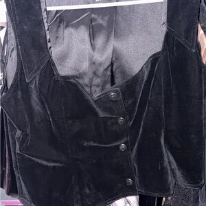 Killstar Black Velvet Button-Front Vest